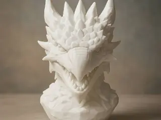 Frostfang Dragon Bust – Fantasy Sculpture