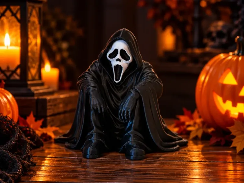 Sitting Screaming Ghost – Halloween Figurine