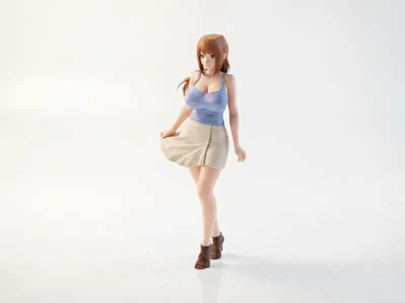 Anime Girl Figurine Manga Character 3D Printable