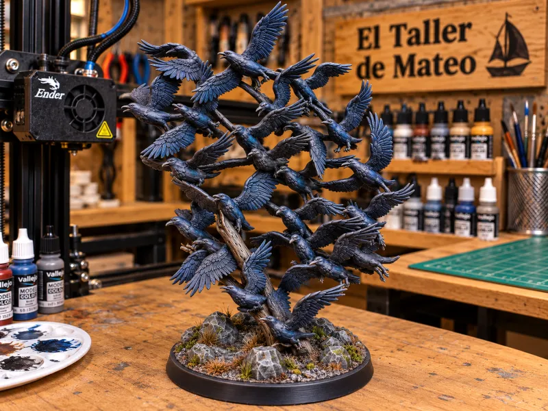 Nuée de Corbeaux en Vol – L'Atelier de Mateo