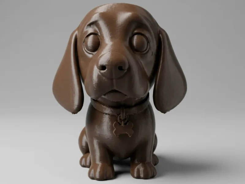 Puișor de Basset Hound drăguț pentru imprimare 3D – Figurină adorabilă de câine