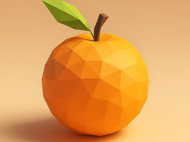 Low Poly Orange 3D Model