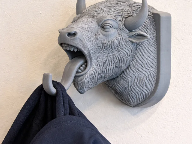 Bisonkopf-Wandhaken, Garderoben- und Schlüsselhalter