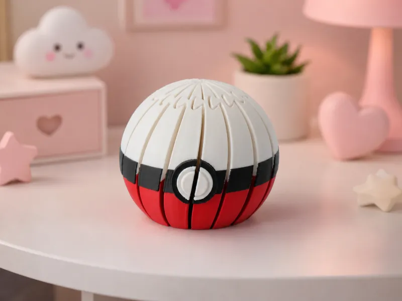 ポケモンボール風フレキシブル関節ストレス解消玩具