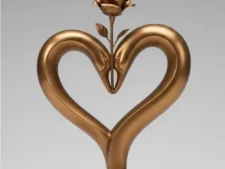 Cisnes com rosa  - escultura, arte e decoração
