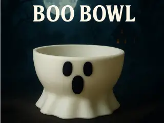 Multi-Color Halloween Candy Boo Ghost Bowl