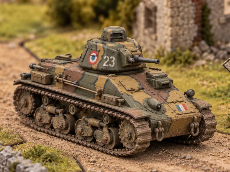 French tank 1940 WW2 for tabletop game Hotchkiss
