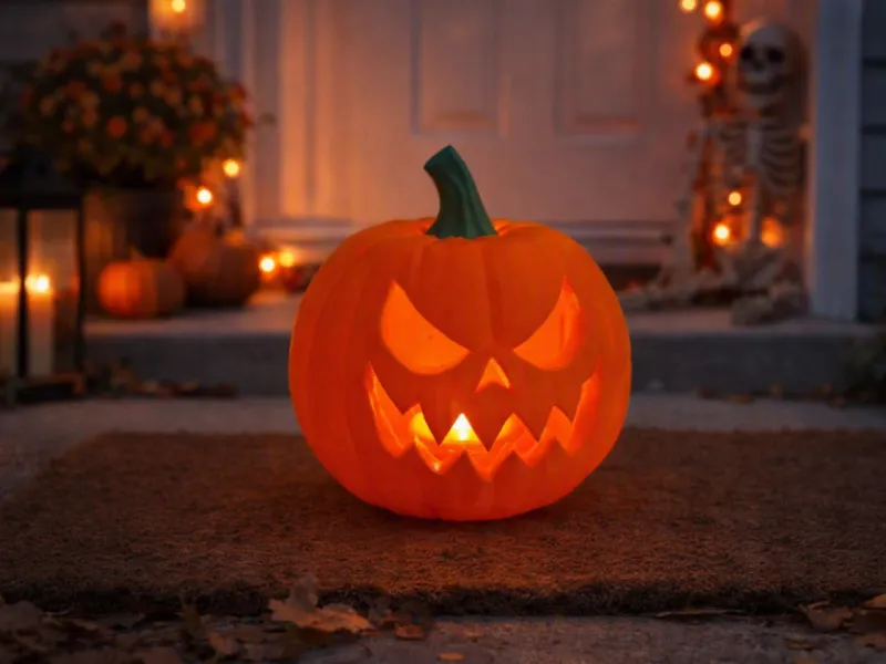 Halloween uitgeholde pompoen Jack O Lantern LED theelichtlamp