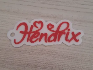Keychain whit name Hendrix - Love stile - Name Tag