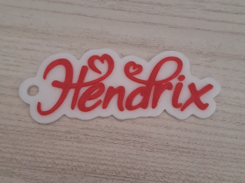 Keychain whit name Hendrix - Love stile - Name Tag