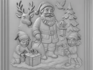 Santa 3D Relief  sculpture
