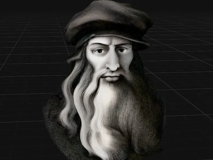 Leonardo da Vinci Bust | Renaissance Genius Sculpture