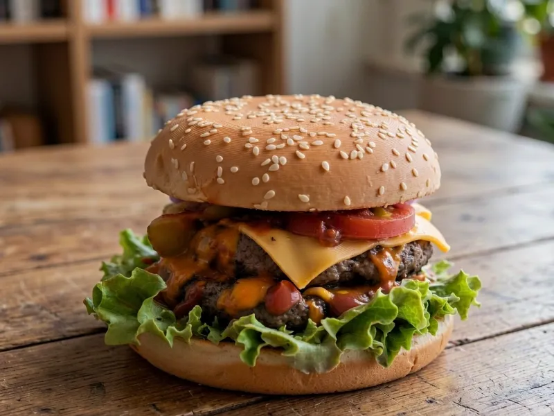 Portastuzzicadenti a forma di hamburger generato dall'IA