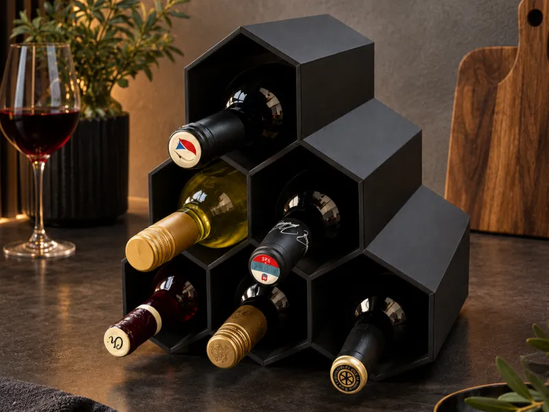 Porta-Vinhos Moderno – Suporte para 6 Garrafas