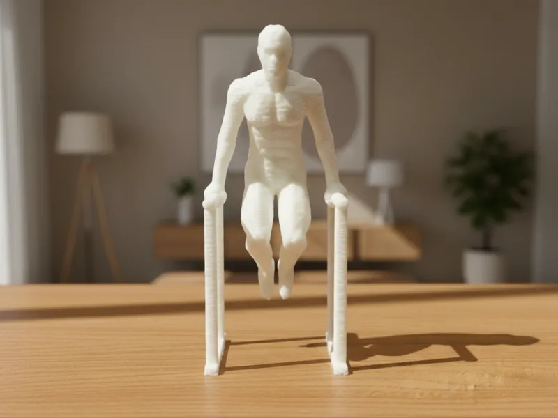 Mini Atleta nas Barras Paralelas – Estatueta de Fitness de Mergulhos