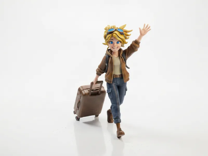旅行女孩手办 女性角色 3D可打印模型