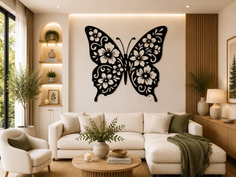 Floral Butterfly 2D Wall Art