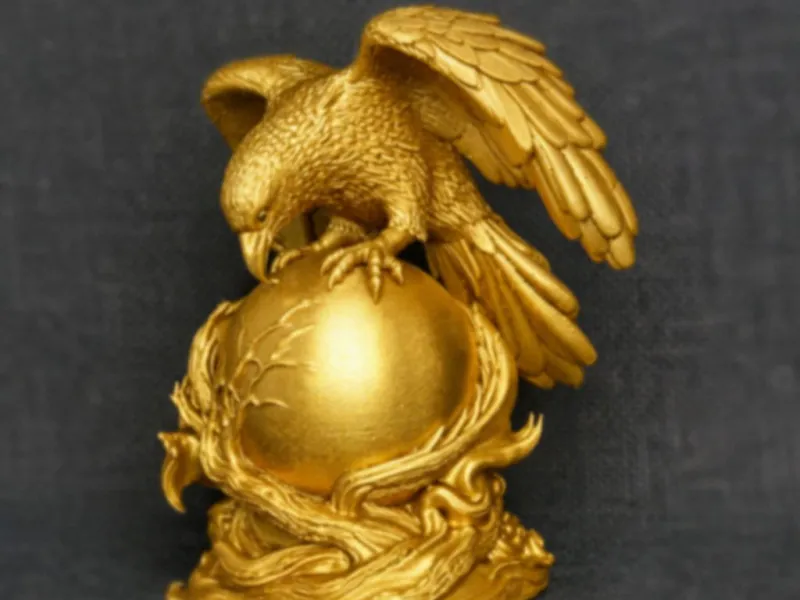 Mystischer Rabe auf Wahrsage-Kristallkugel-Statue