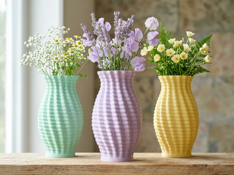 Organic Textured Vase | Spiral Fluted Decor Vase