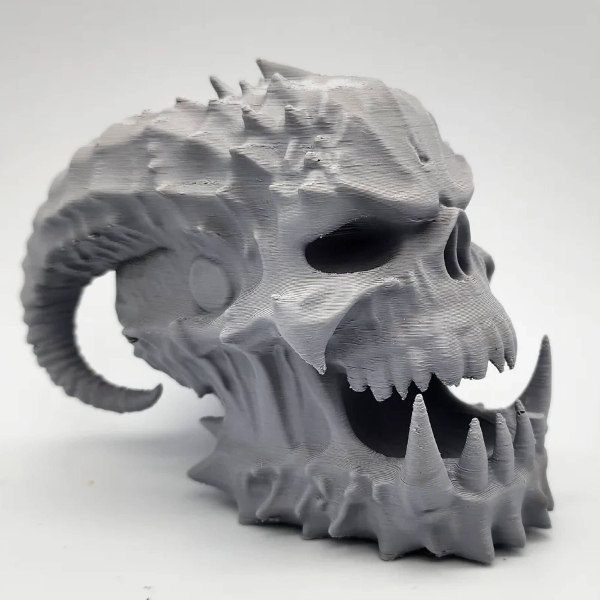 Horned Devils Skull Head 3D Model