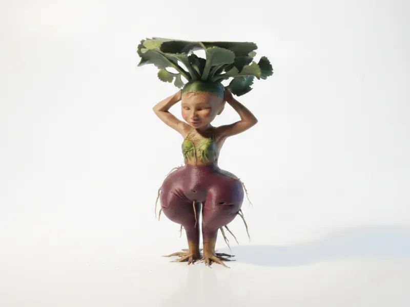 Figura de Fantasía Dama Nabo Personaje Femenino Imprimible en 3D