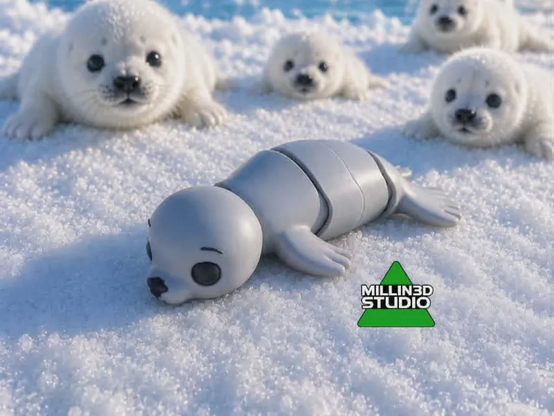 Adorabile Foca Cucciola Snodata Flessibile