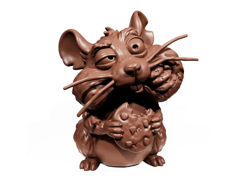 Funny gluttonous mouse