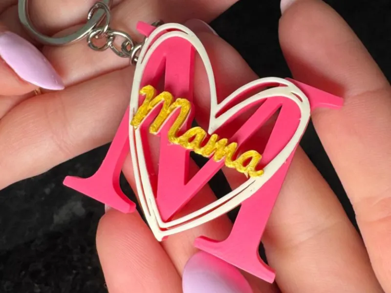 3D-gedruckter Mama-Schlüsselanhänger – Geschenk zum Muttertag