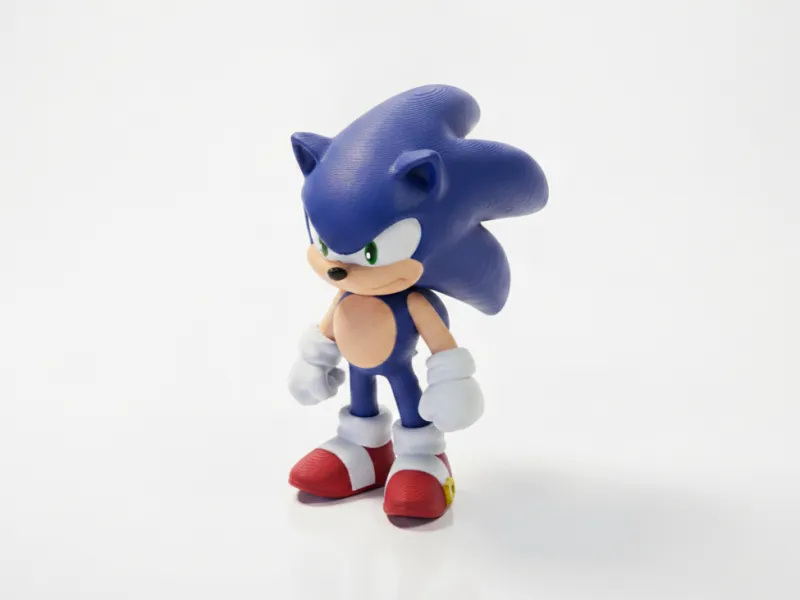 Angry Sonic Figurine Gaming Character 3D Printable