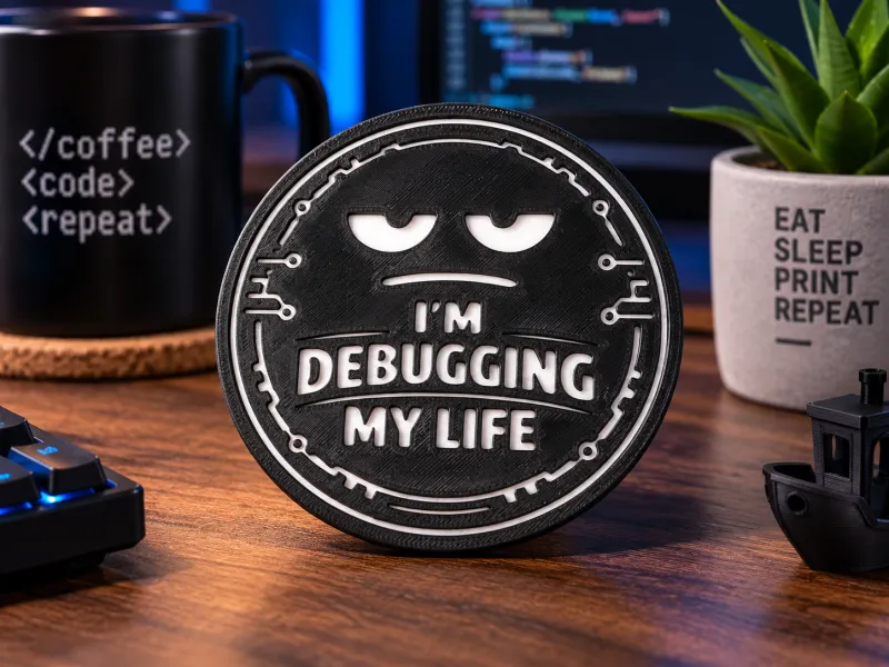 Sous-verre "Je débogue ma vie"