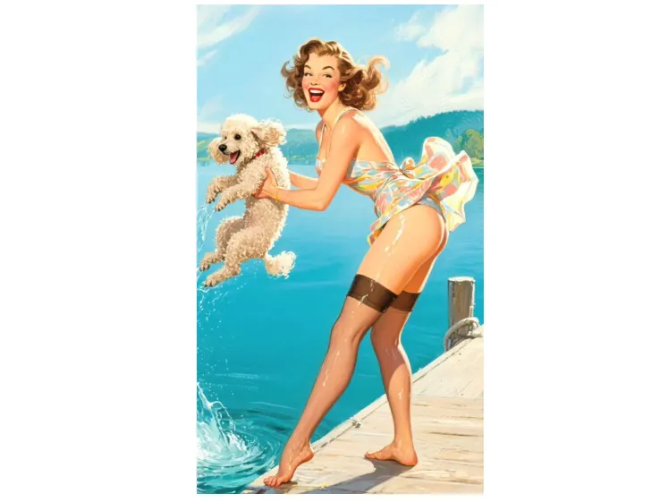 Dockside Pin-Up with Dog