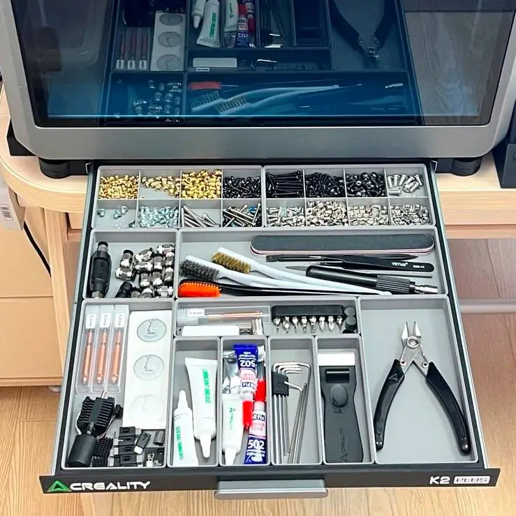 K2 Plus drawer with build plates stand