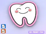 Badge Reel Topper Flat Back Happy tooth-0