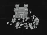 Medieval Castle Diorama Set Fantasy Playset Model-0