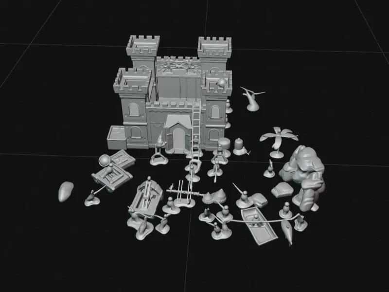 Medieval Castle Diorama Set Fantasy Playset Model