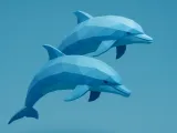 Low poly dolphin pair-0