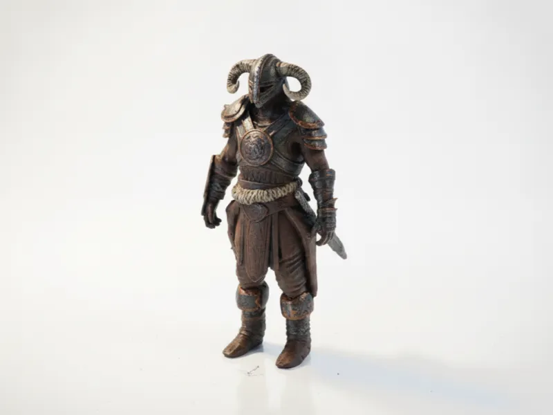 Figurinha de Guerreiro Dragonborn para Jogos, Imprimível em 3D