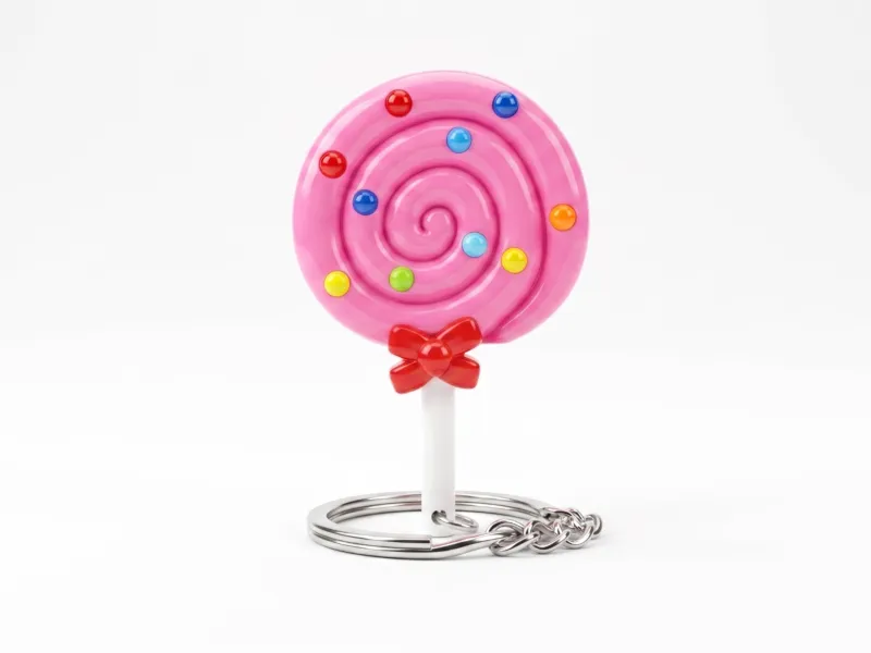 Lollipop Candy Keychain 3MF Colorful