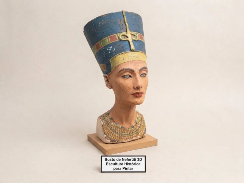Nefertiti 3D Bust | Historical Sculpture for Painting
