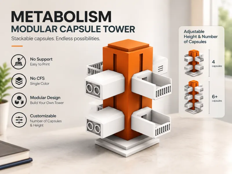 Metabolism Modular Capsule Tower | Customizable & Stackable