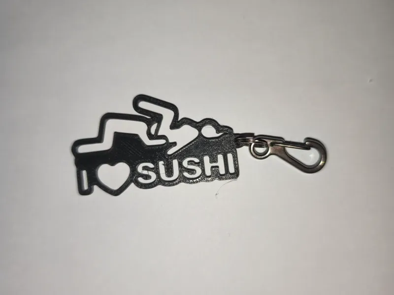 keychain " i love sushi "singolo colore
