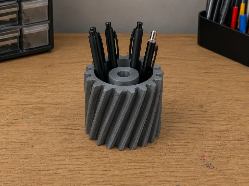 Helical Gear Pen Holder
