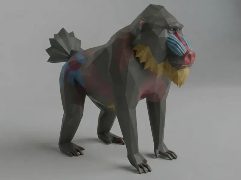 Low Poly Mandrill