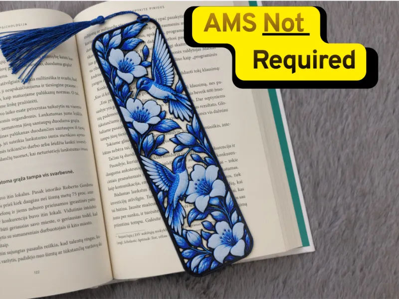 Hummingbird Flowers HueForge Bookmark