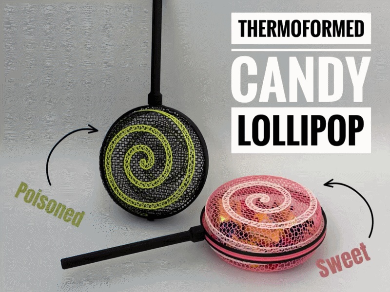 Thermoformed candy lollipop - Halloween treats