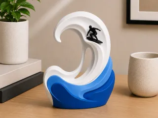 Surfing Wave Unique Table-top Sculpture