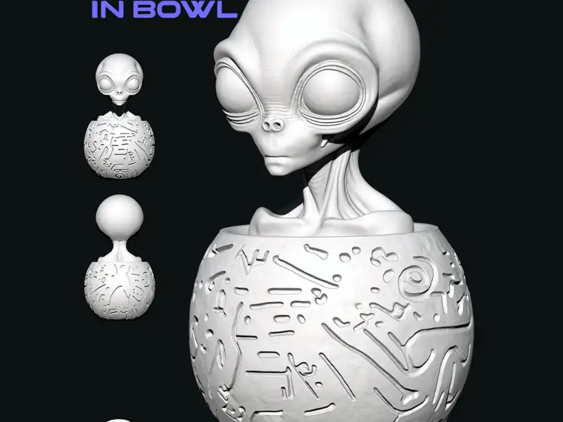 Gray Alien in Bowl