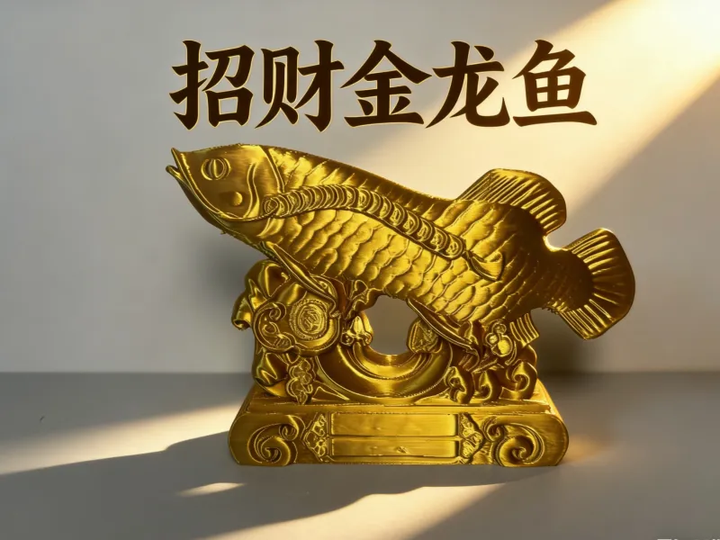 Pez Dragón Dorado Atrayente de Fortuna, Adorno Auspicioso para el Hogar