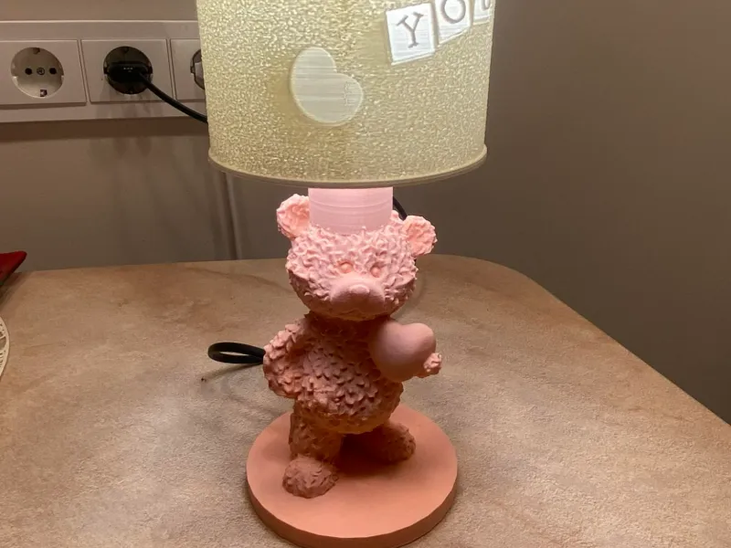 Teddybeer Valentijnsdag thema lithofaan lampvoet
