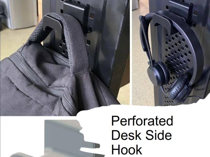 Perforated Desk Side Hook